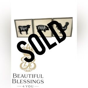 The Spring Shop Farmhouse Animal Trio - Black and White SOLD!!!!!!